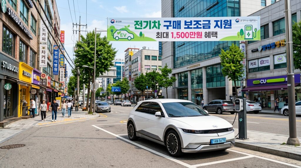 2026 전기차 보조금 지원 대상 전기차 거리 주행 장면